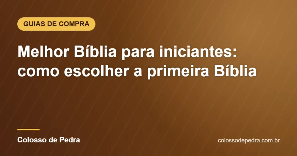 Melhor Bíblia para iniciantes: como escolher a primeira Bíblia