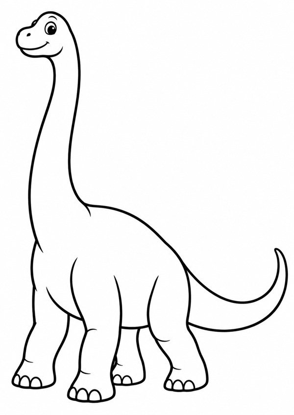 Braquiossauro para colorir: desenho simples com contornos grossos