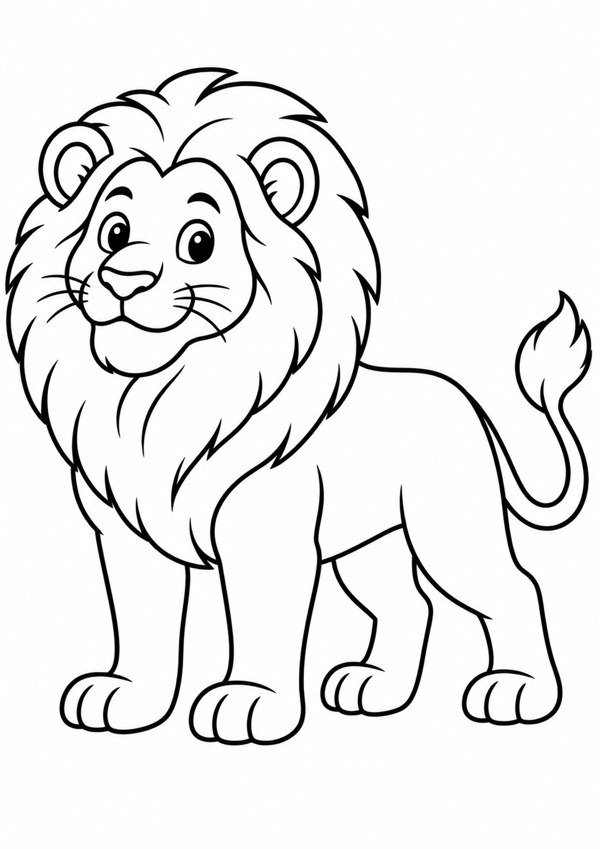 Leão amigável para colorir