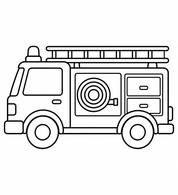 Caminhão de bombeiros para colorir