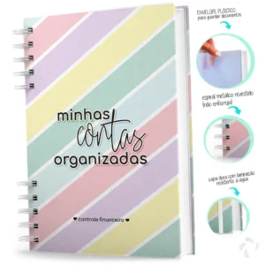 Caderno “Minhas Contas Organizadas”, capa dura